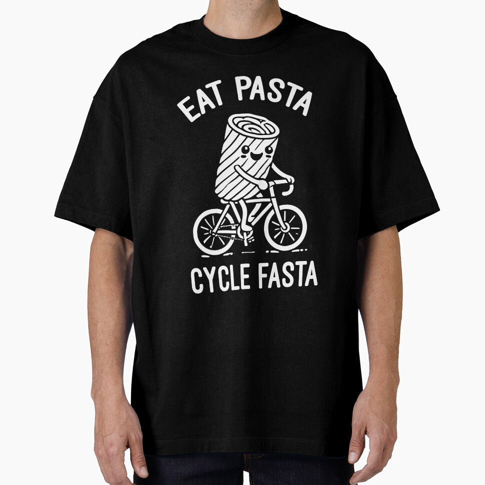 Eat Pasta Cycle Fasta – Cute Funny Pasta Biker Cyclist by chantastical Unisex , , , Long Sleeve Tee