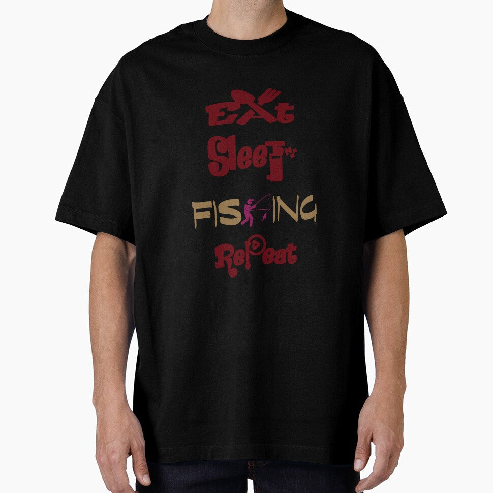 Eat sleep fishing repeat, by Chakilogy Unisex , , , Long Sleeve Tee