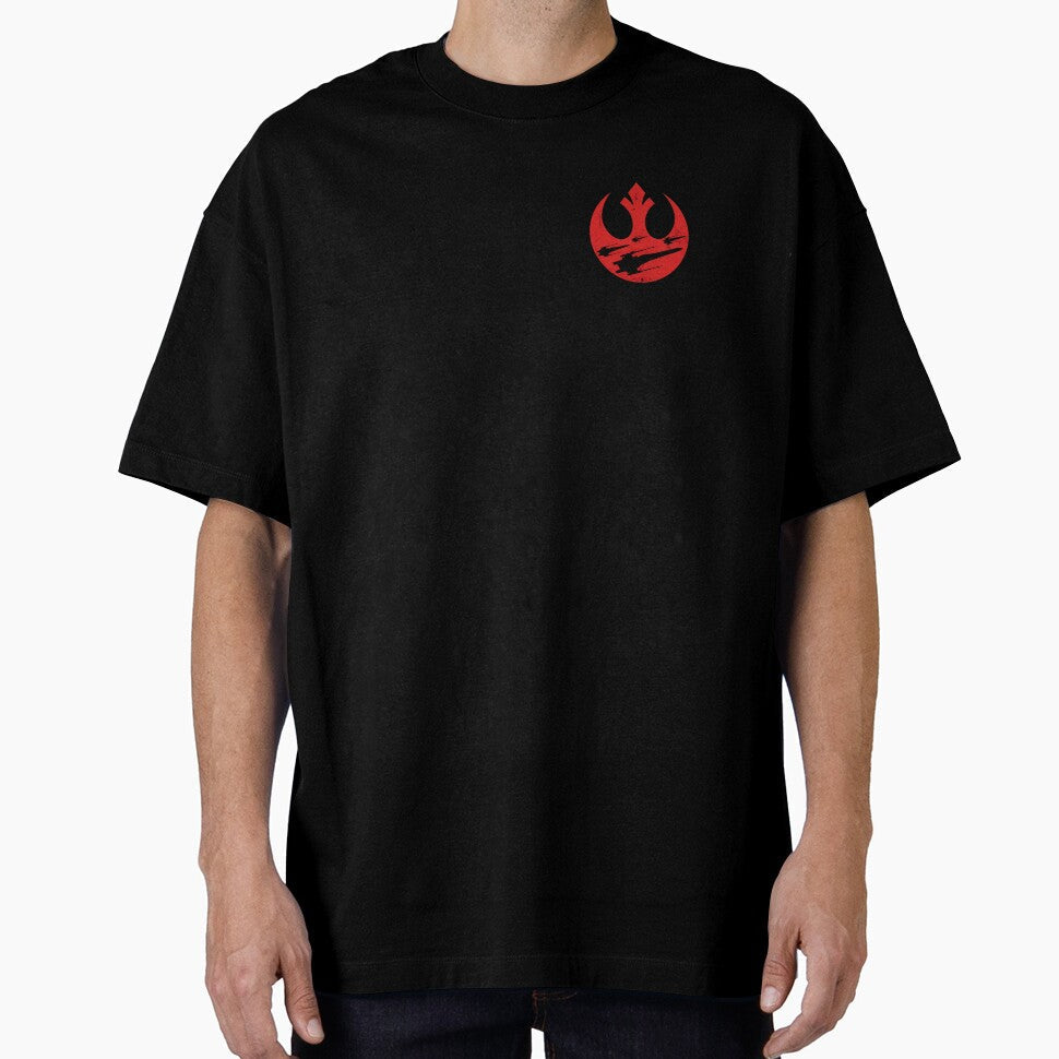 Rebel Alliance Logo with Silhouettes - X-Wing Fleet Distressed Logo by Andruzito Unisex , , , Long Sleeve Tee