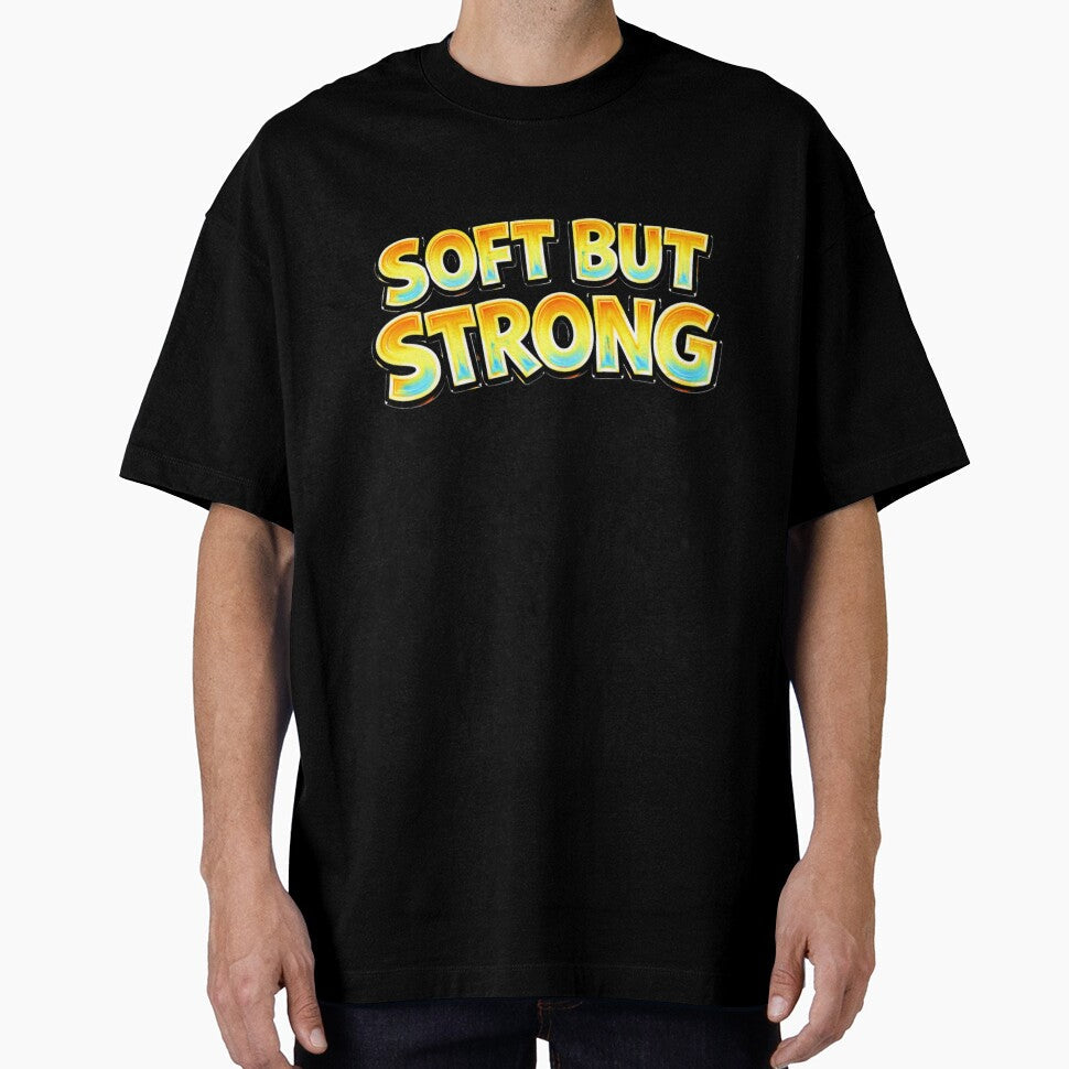 SOFT BUT STRONG – hand drawn childlike typography by Mac Sketches Unisex , , , Long Sleeve Tee