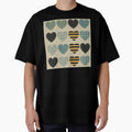 Earth Tone Retro Hearts Pattern​Abstract Hearts with Stripes and by ZyVoAli