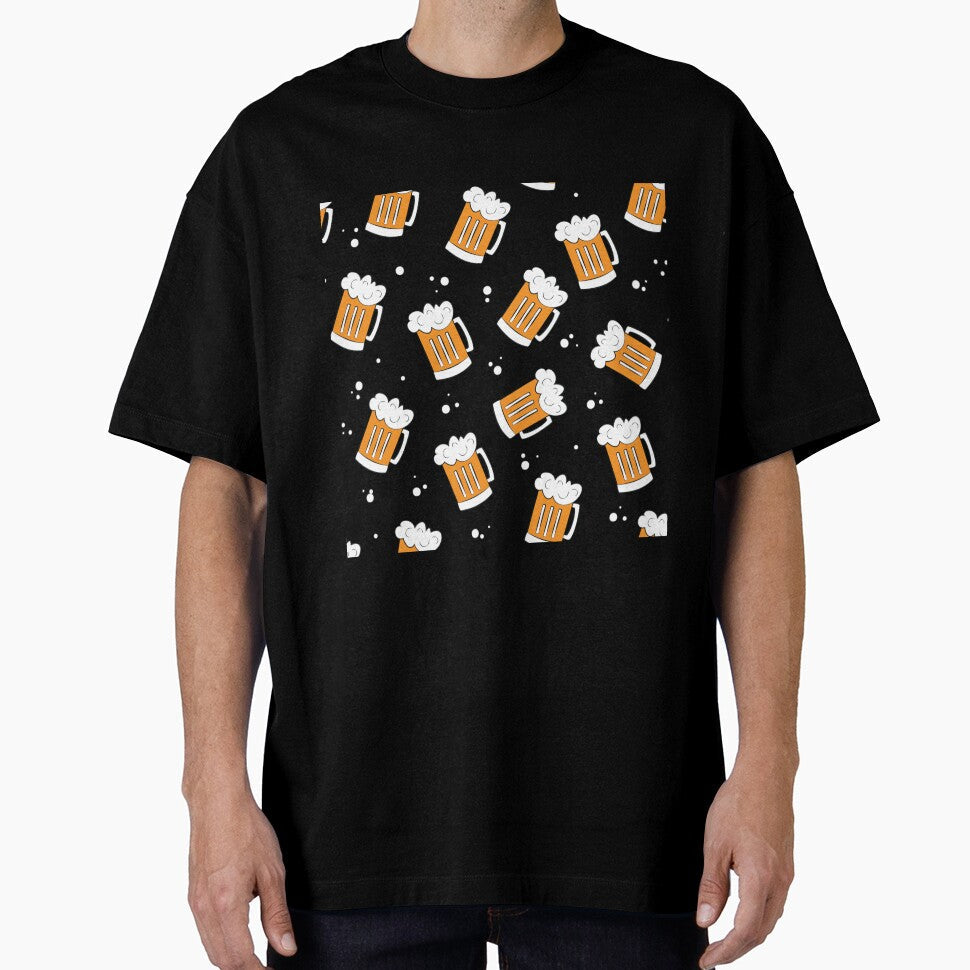 Beer Mugs on black background by ChuckyStore79 Unisex , , , Long Sleeve Tee