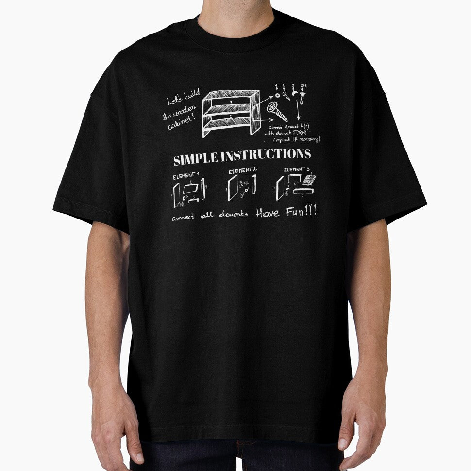 Simple Instructions Funny Ironic Dark Ink Art by Vesivariart Unisex , , , Long Sleeve Tee