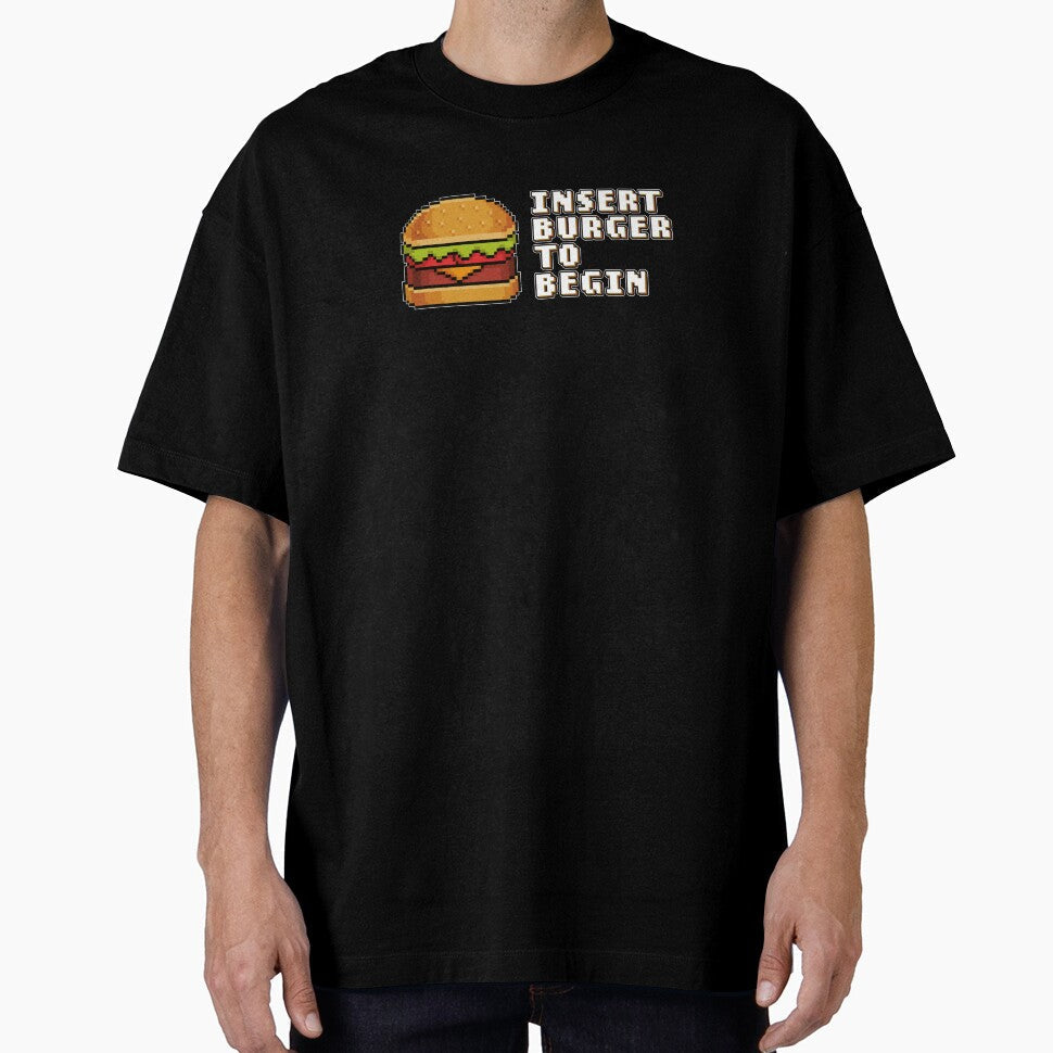 Insert Burger To Begin 8-bit Retro Video Games - Good Burger Slogan by jacnotjac Unisex , , , Long Sleeve Tee