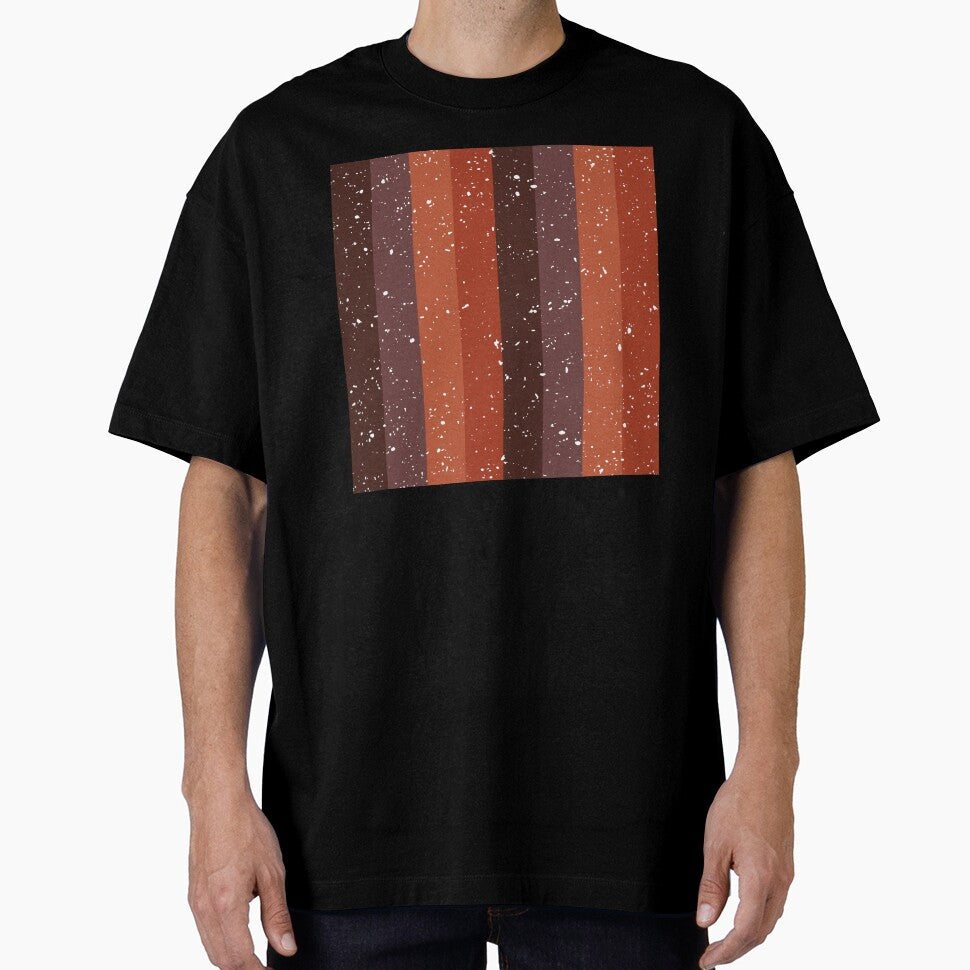 Earth Tone Distressed Stripe Pattern | Retro Terracotta Brown Seamless by Dino-Lune