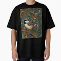 Chickadee Bird in woodland landscape art nouveau stlye by hollycooper Unisex , , , Long Sleeve Tee