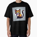 Funny Pixel art cat by Planetporridge Unisex , , , Long Sleeve Tee