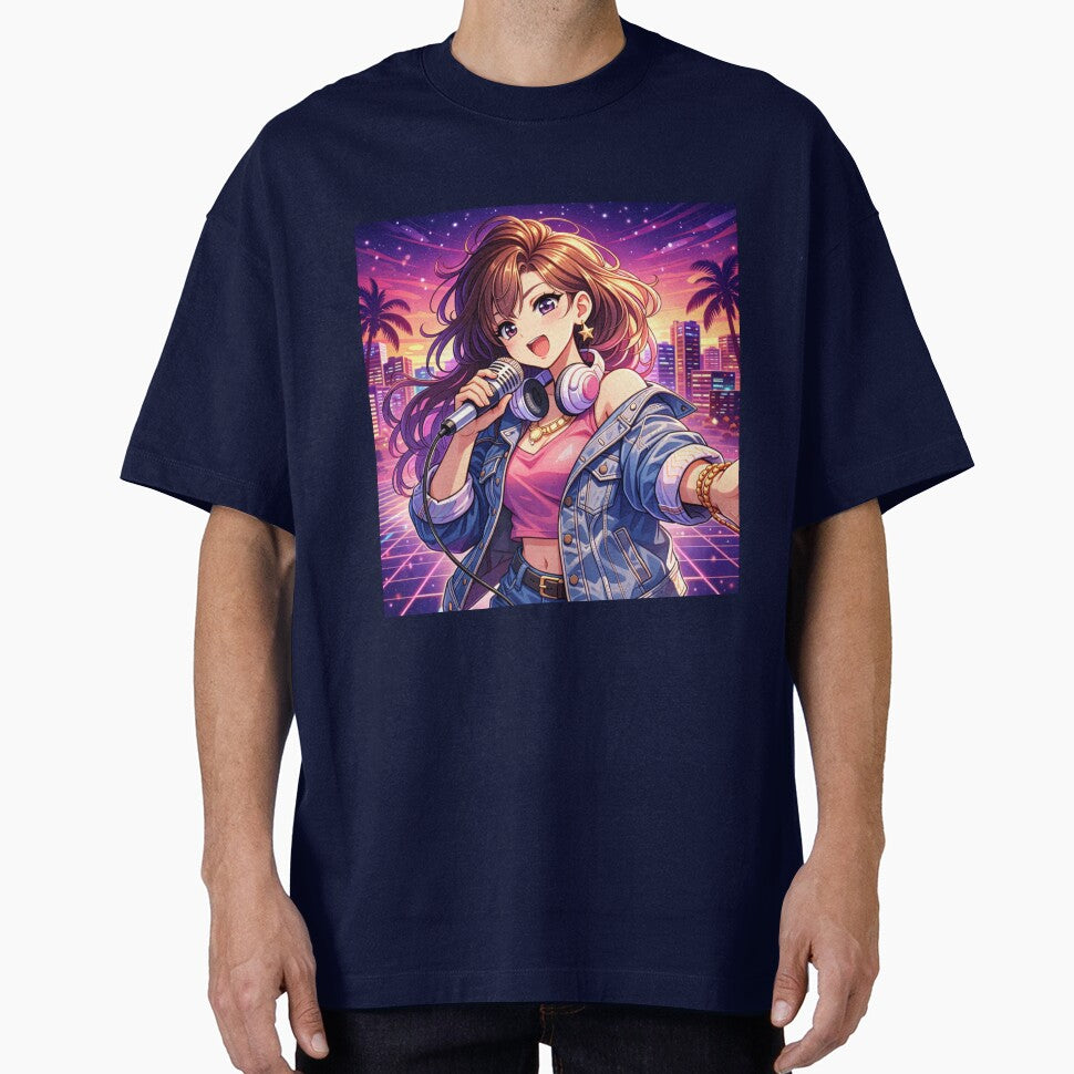 Anime Singer Idol Vaporwave City Pop Aesthetic Music Girl Art by VaporTokyo