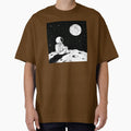 Astronaut Sitting on Moon Looking at Earth - Space Art Design by TeyArtWork