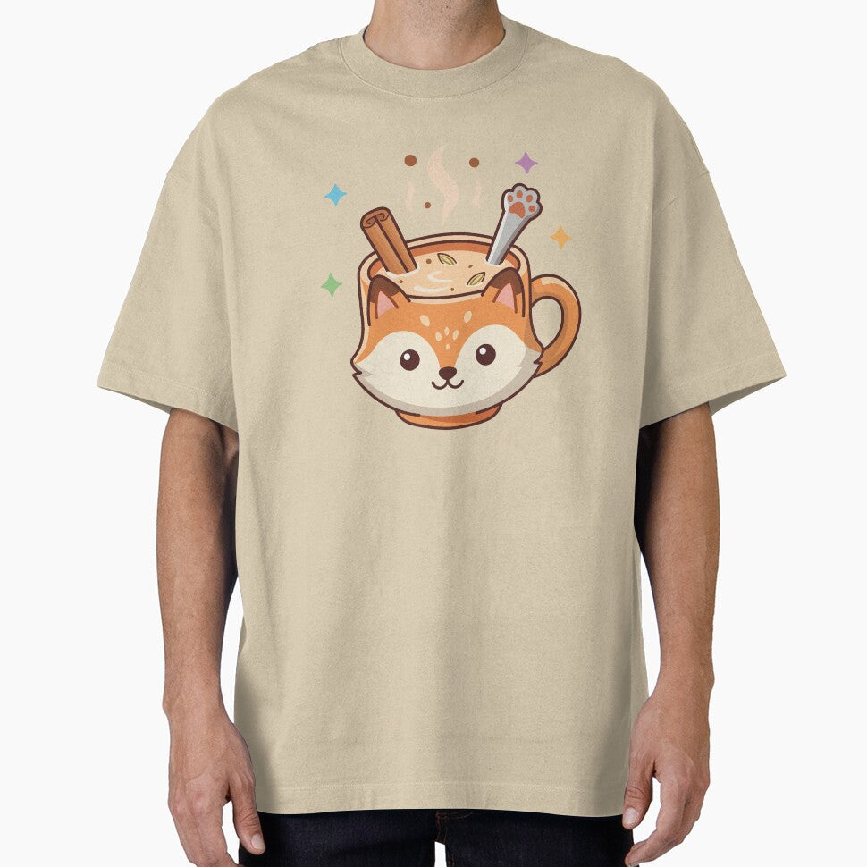 kawaii food fox tea by Mochii-studio