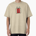 Minimalist Red and Green Gift Box Outline with Ribbon Holiday Design by gk-creations