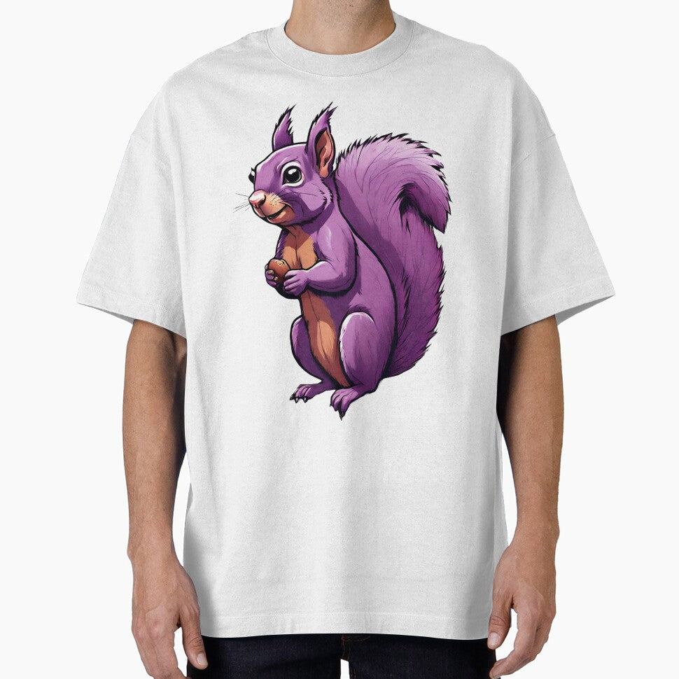 A squirrel sitting in a tree, purple in color. by Dudiudi Unisex , , , Long Sleeve Tee