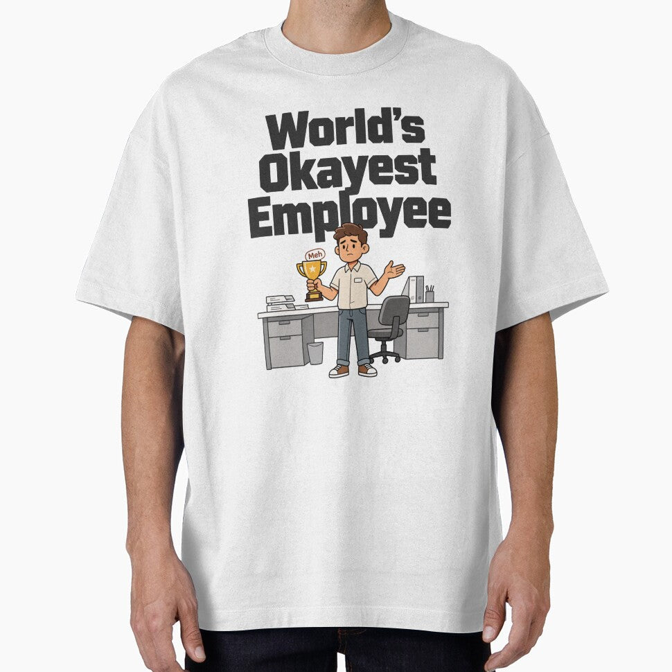 World's Okayest Employee Funny Office Worker Design by KP Creative Co Unisex , , , Long Sleeve Tee