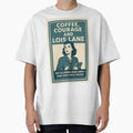 Coffee, Courage, and Lois Lane – Vintage Poster Style by Lavoretty Unisex , , , Long Sleeve Tee