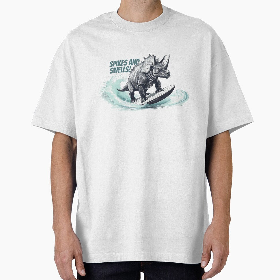 Dinosaur Surfing Funny T-shirt by SOVA-PR