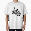 Flaming Chopper Motorcycle – Biker Hot Rod Flame Art (Black & White) by inkoutninja