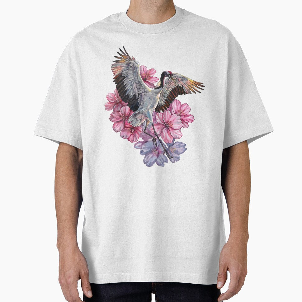 Dancing Crane and Blossoms by Kelsey Worth