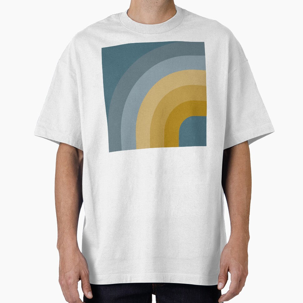 Mid Century Modern Rainbow - Mustard Gold Green and Dusty Blue by JMgraphic