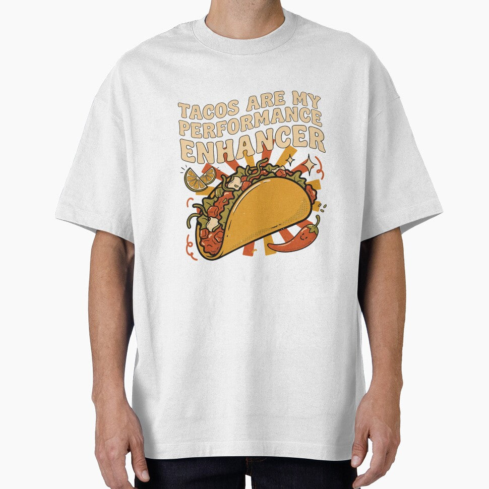 Tacos Are My Performance Enhancer Snack Humor by Squiggle Happy Unisex , , , Long Sleeve Tee