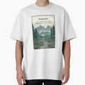 Psithurism The sound of the wind whispering through the trees. Misty forest woodland, river, hills mountains painting by Scat the cat