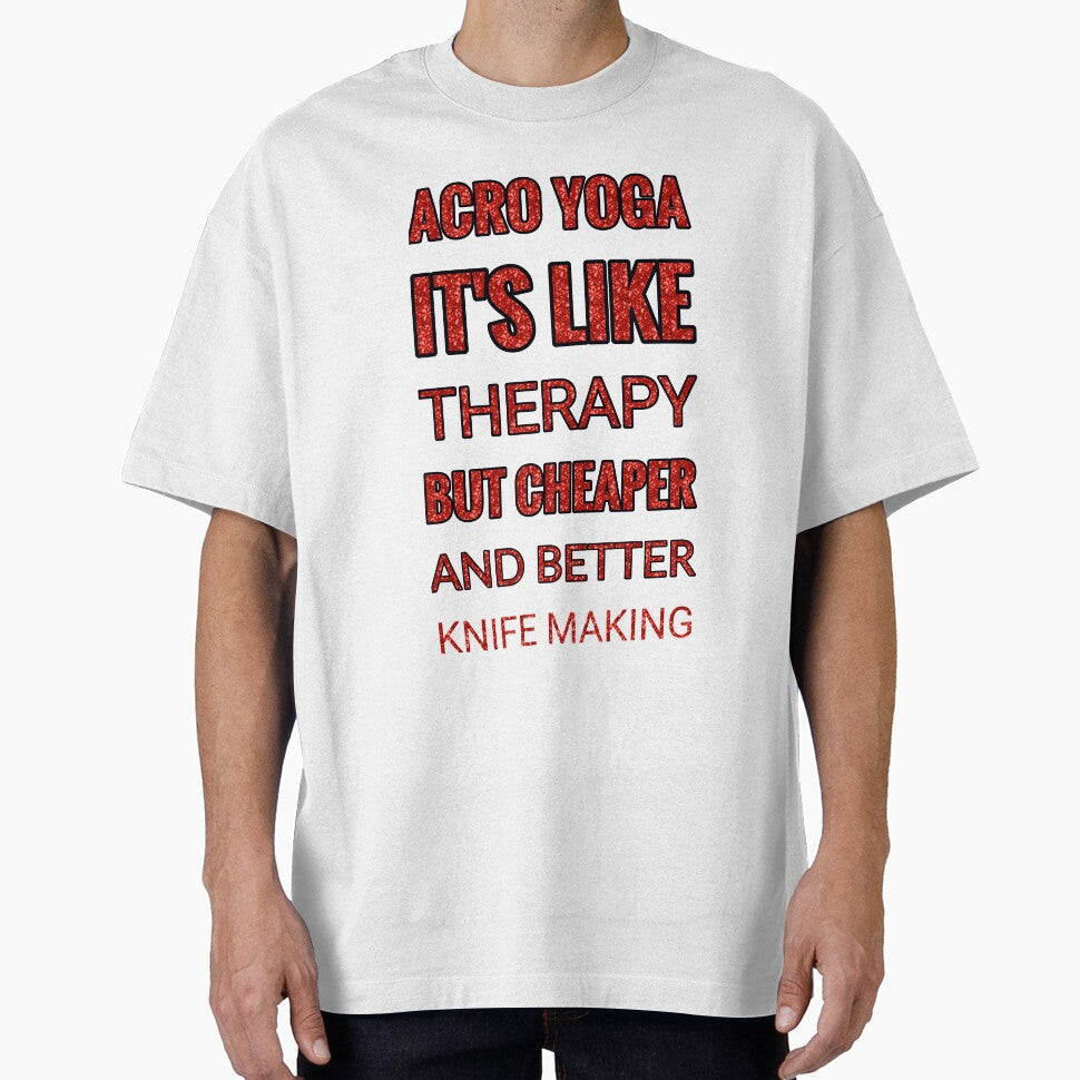 Acro Yoga It'S Like Therapy But Cheaper And Better Red Rhinestone by TheIconSmith