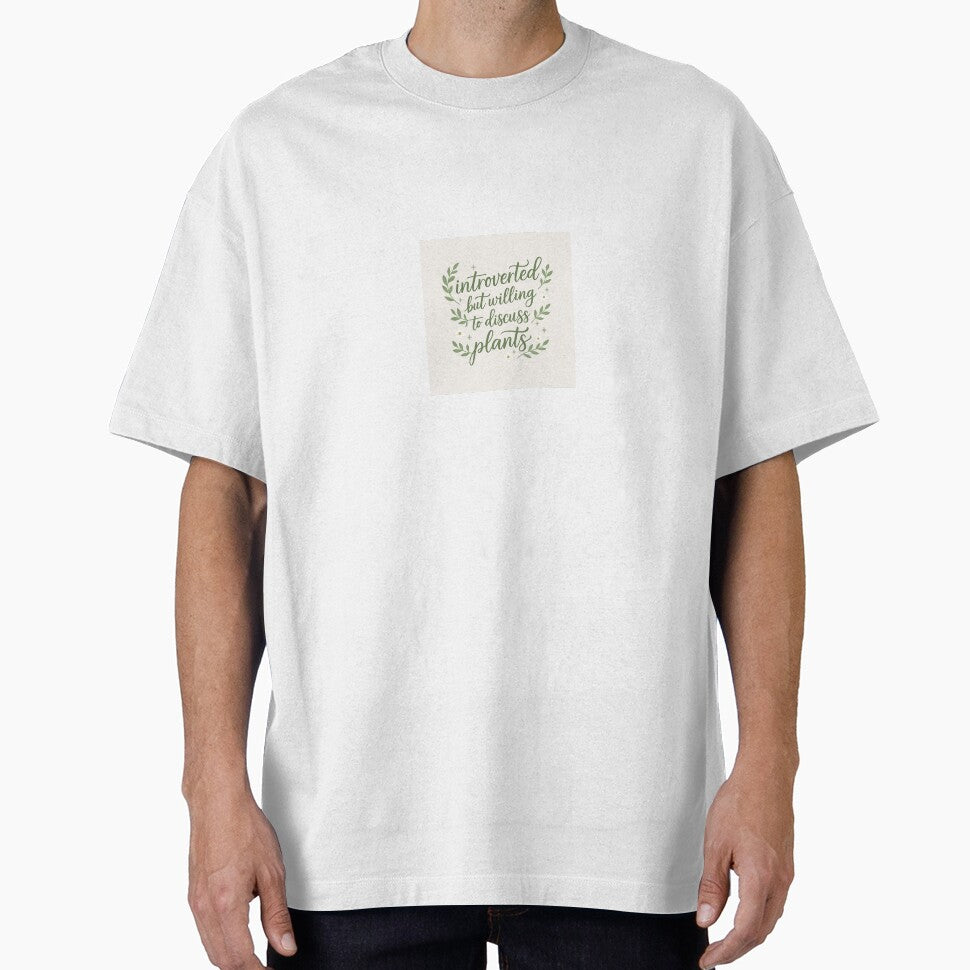 Aesthetic quote "Introverted but willing to discuss plants" by Leylasstore