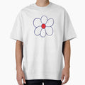 Big Simple Six Petal Flower in Basic Blue and Red by BelindaFuller