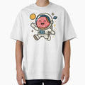 Cute Donut Astronaut Floating in Space Funny Kawaii Cartoon. by The-T-In-Retro