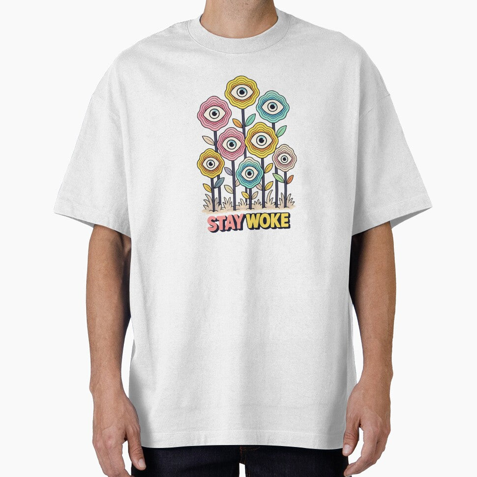 Stay Woke Trippy Flower Eye Psychedelic Design by SoftSproutstu