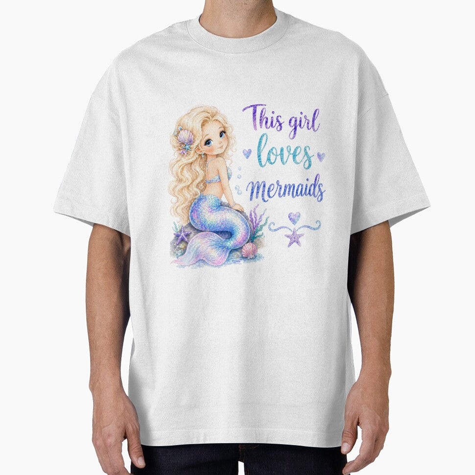 This Girl Loves Mermaids | Cute Kawaii Mermaid Fantasy Art by Bara Lune Design