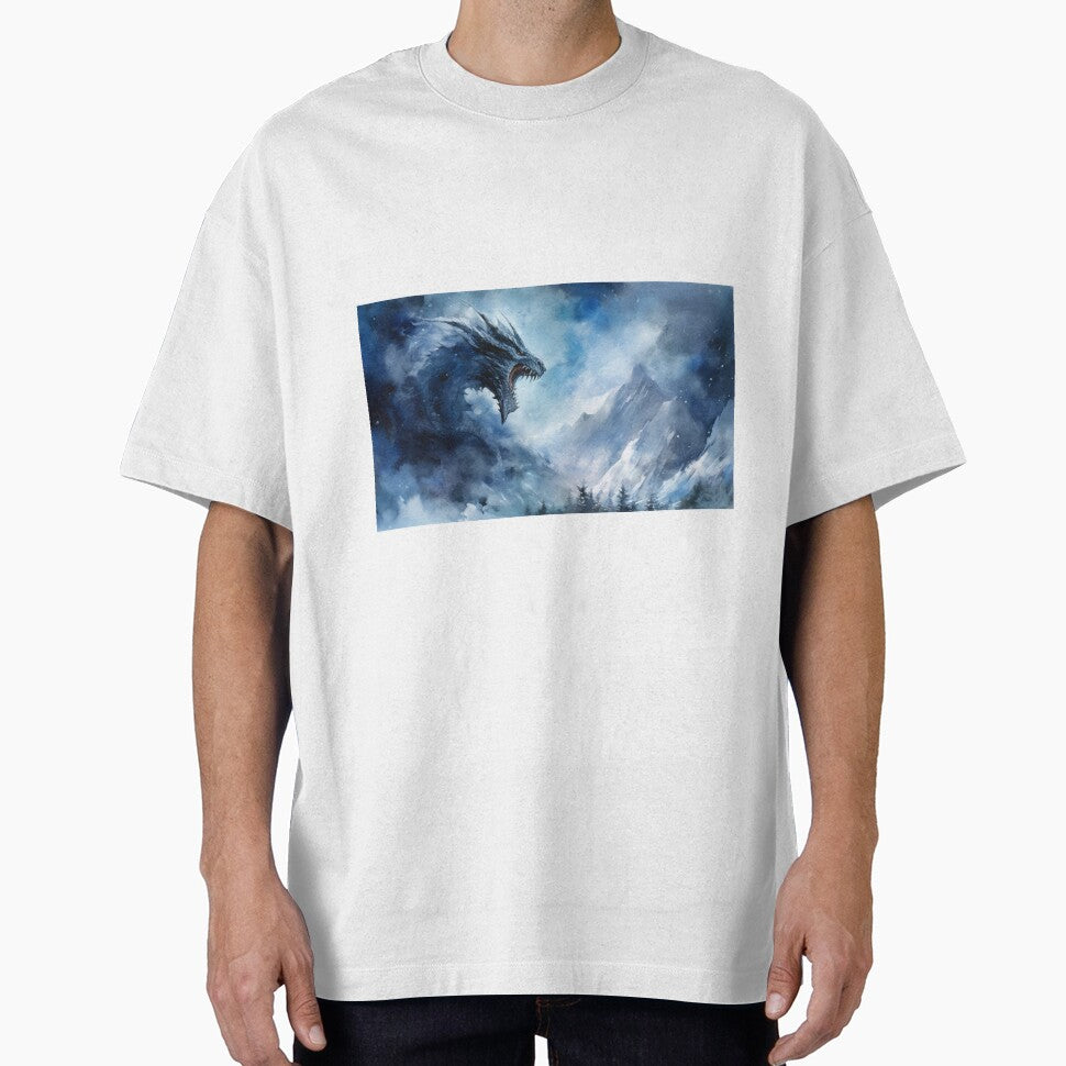 Dark Fantasy Watercolor - Roaring Ice Dragon by Fantasy Masterpiece