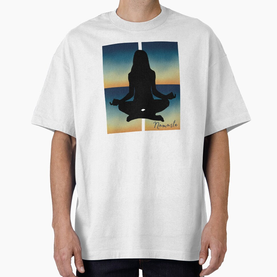 Meditation Silhouette with Gradient Background – Namaste Inner Calm Design by JuanaDesigns