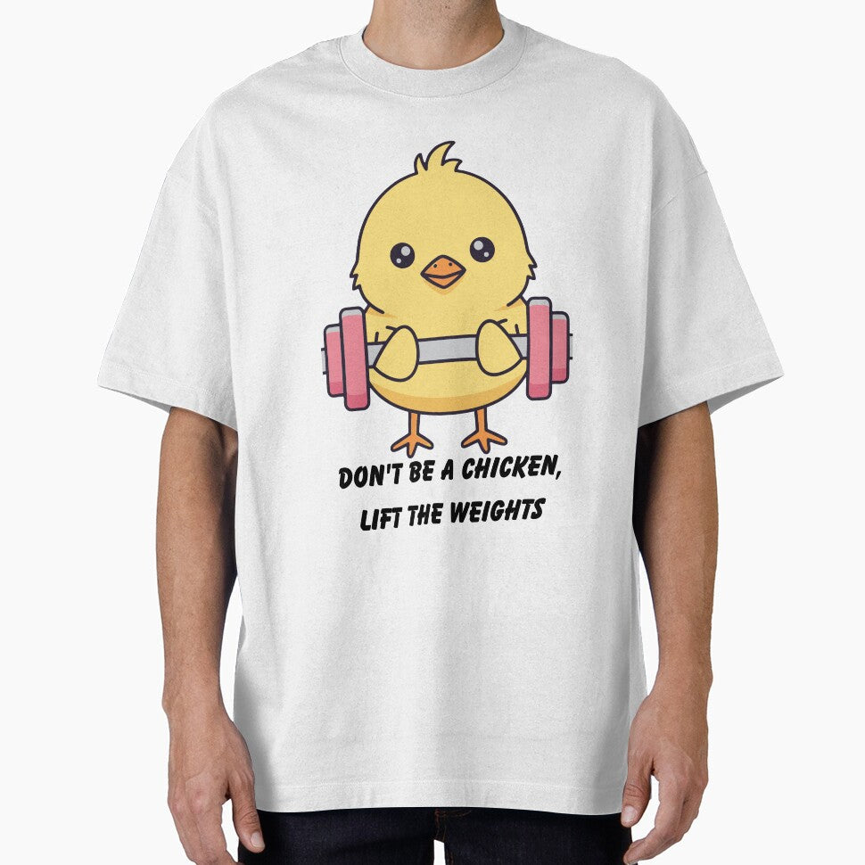 Funny Gym Motivation Tee | Don't Be A Chicken Workout Shirt | Unisex Fitness Apparel by Henrysink