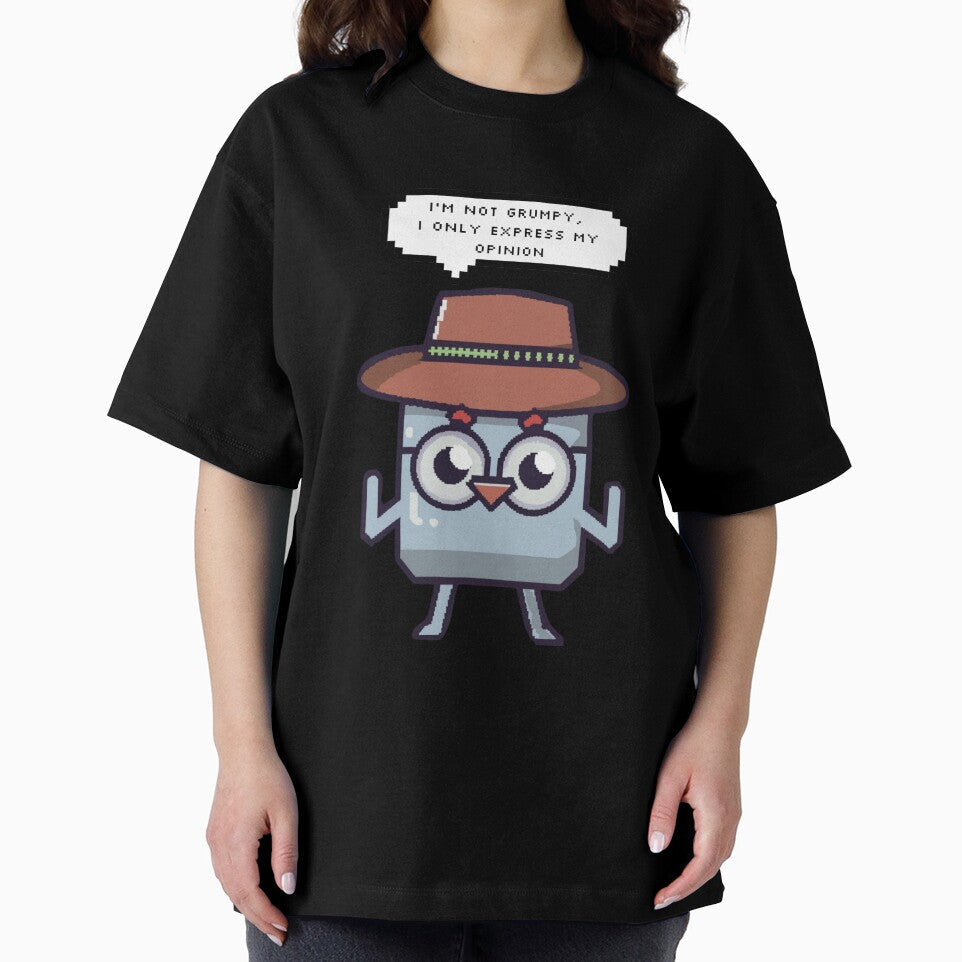 I'm not grumpy, I only express my opinion | Pixel Style by CircinusStore Unisex , , , Long Sleeve Tee