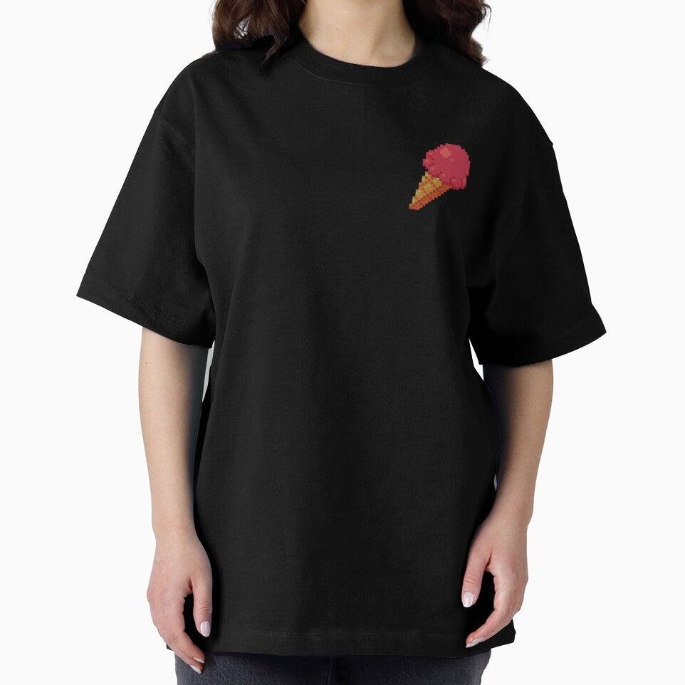 Pixel Strawberry Ice Cream - pixel food art by LittleFoodShop Unisex , , , Long Sleeve Tee