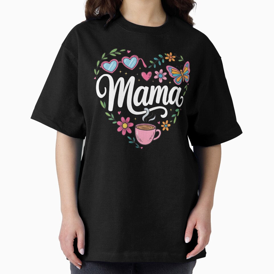 Cotton Heart Flower Butterfly And Coffee Mama by VGAfanatic Unisex , , , Long Sleeve Tee