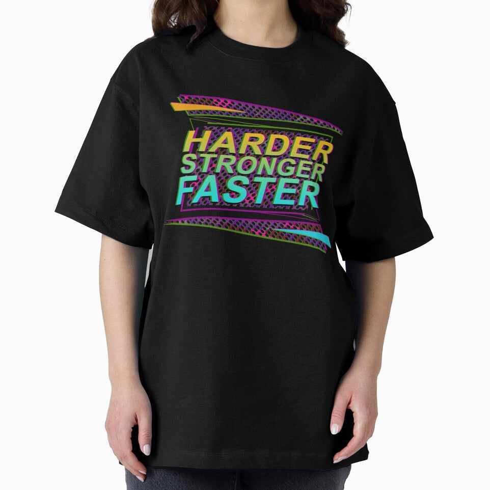 harder, stronger, faster motivational quotes sports graphic design by hayrpictures Unisex , , , Long Sleeve Tee