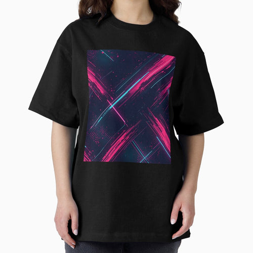 Abstract Cyberpunk Neon Lines Background with Glitch Tech Aesthetic by VibranPalette