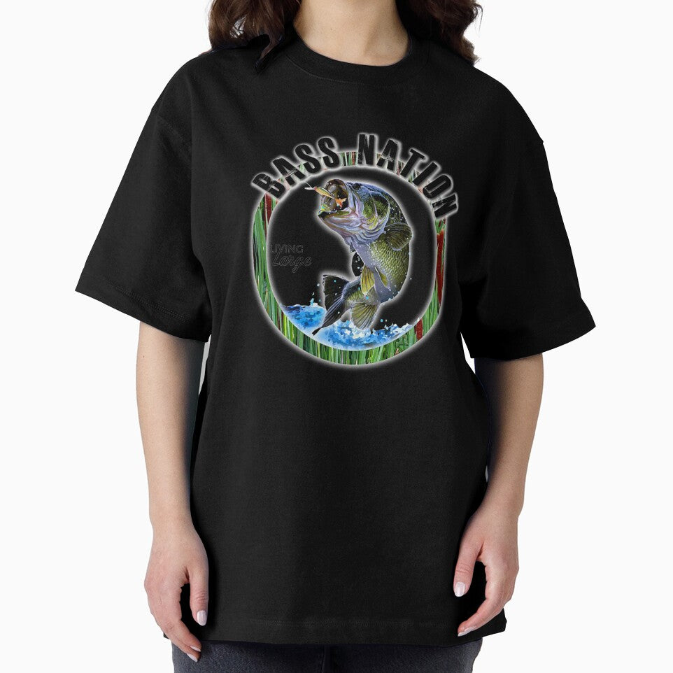 Bass Nation Bass Fishing tshirt Premium by Montecinostamps Unisex , , , Long Sleeve Tee