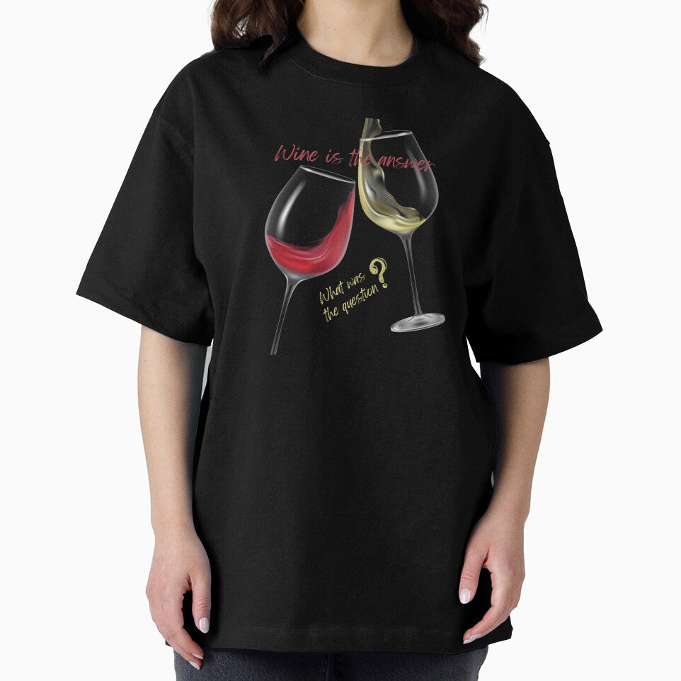 Wine is the answer by Petthecatshop Unisex , , , Long Sleeve Tee