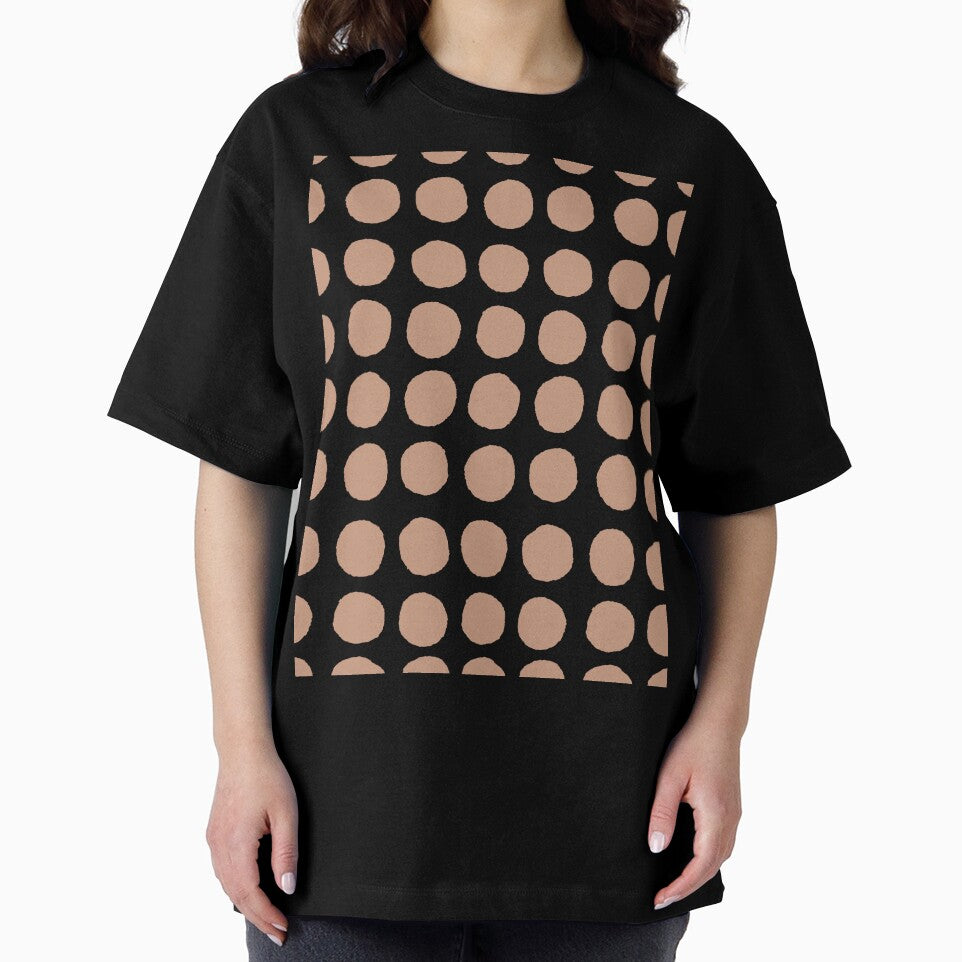 Black and Tan Abstract Polka Dot Pattern Pairs DE 2022 Popular Color Chinook Salmon DET456 by ColorOfTheYears
