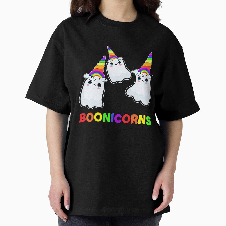 BOONICORNS cute kawaii rainbow unicorn Halloween ghosts trio by Rabbitti Unisex , , , Long Sleeve Tee