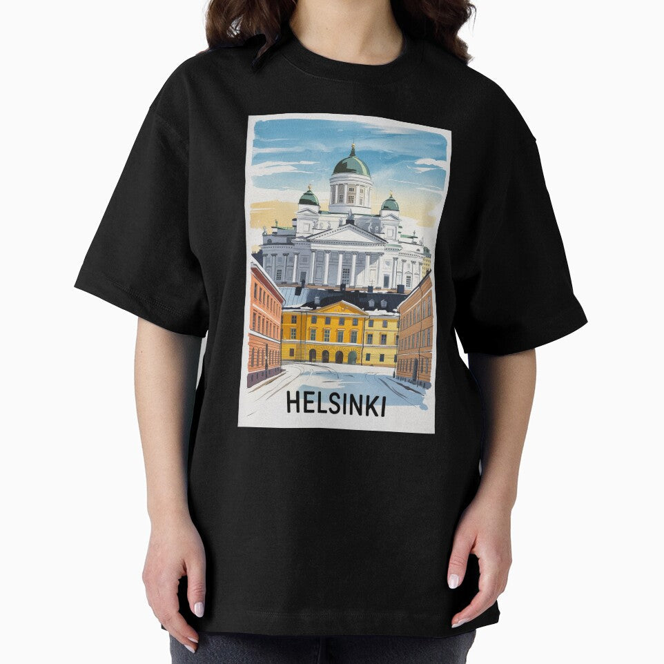 Helsinki Vintage Travel Poster by TravelerRat Unisex , , , Long Sleeve Tee