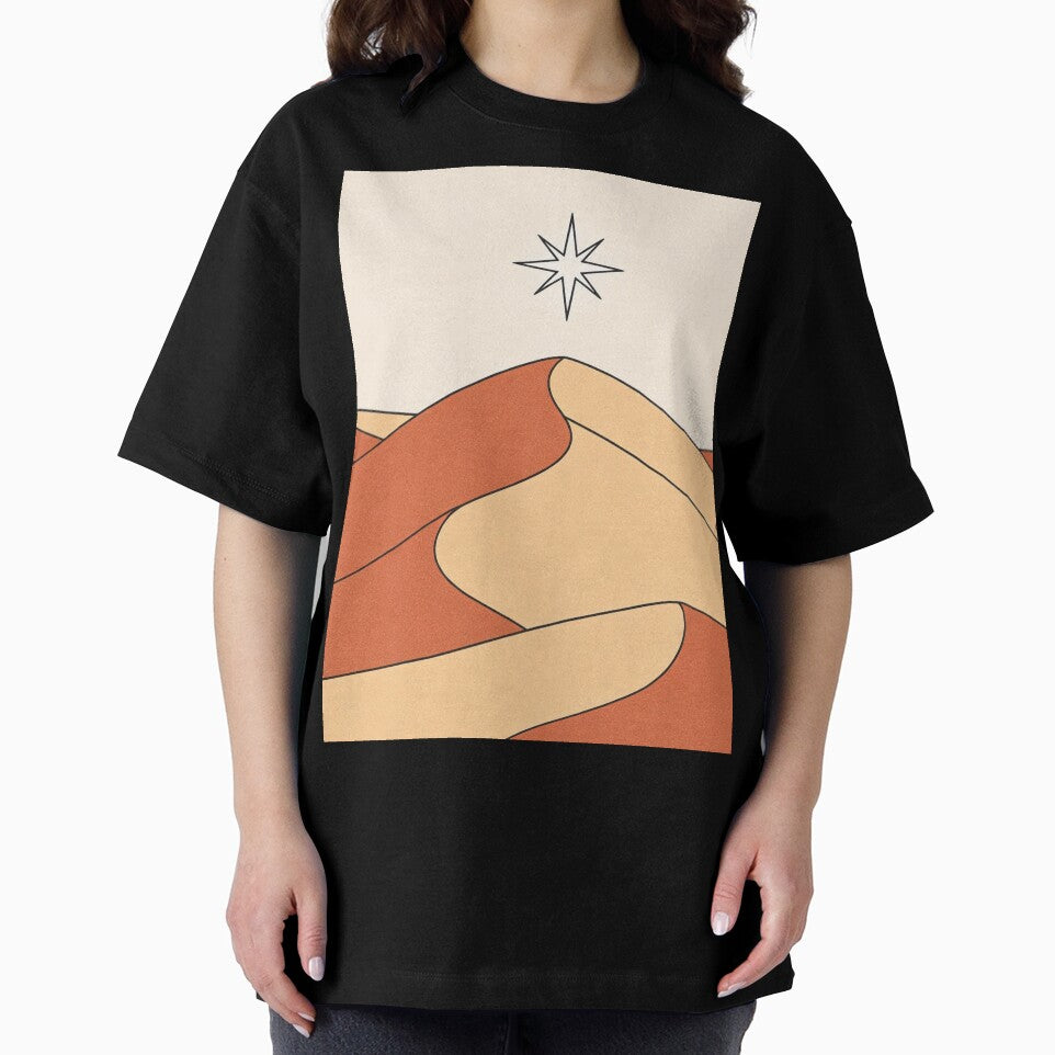 Minimalist Desert Dunes with Star Sun by GraceNGoods