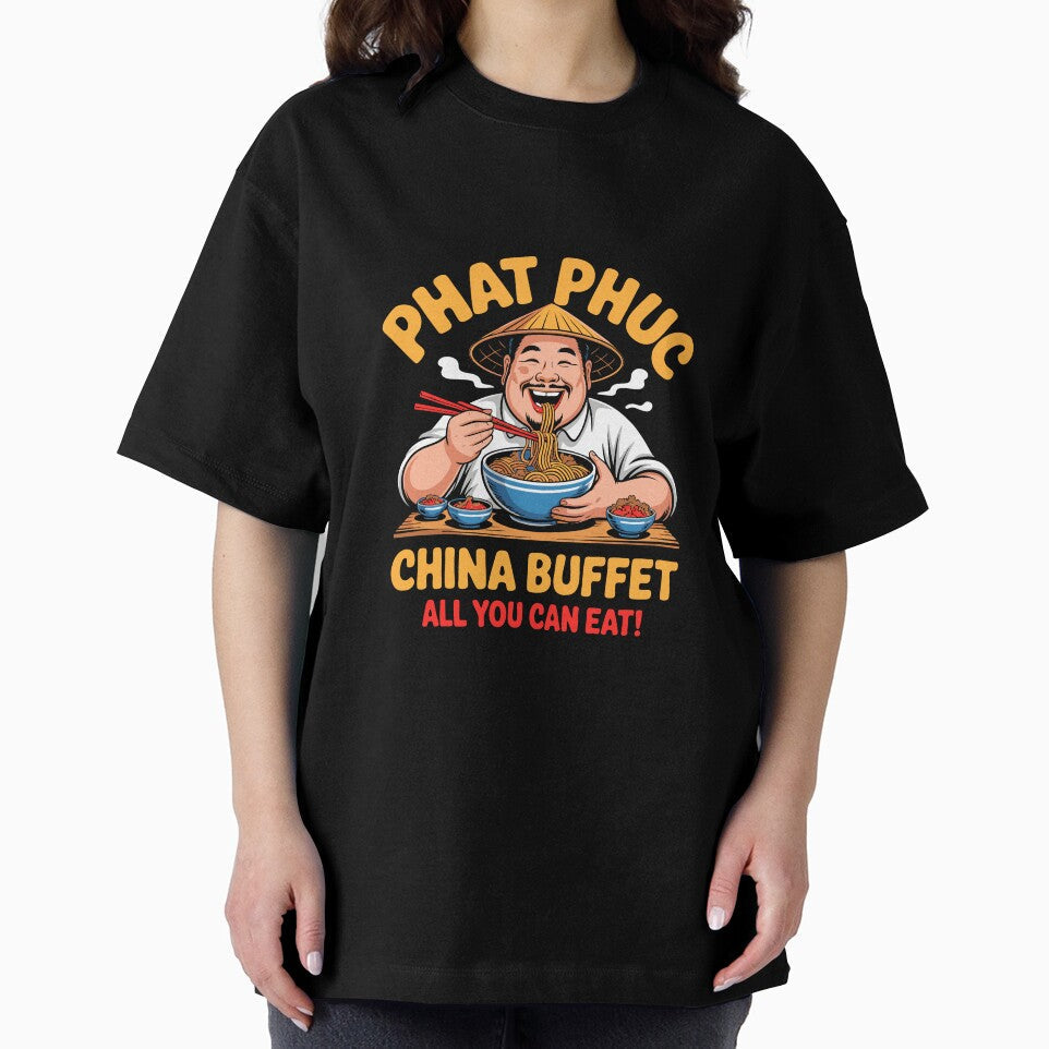 Funny Phat Phuc China Buffet Cartoon Chinese Food Lover by w1ckerman Unisex , , , Long Sleeve Tee