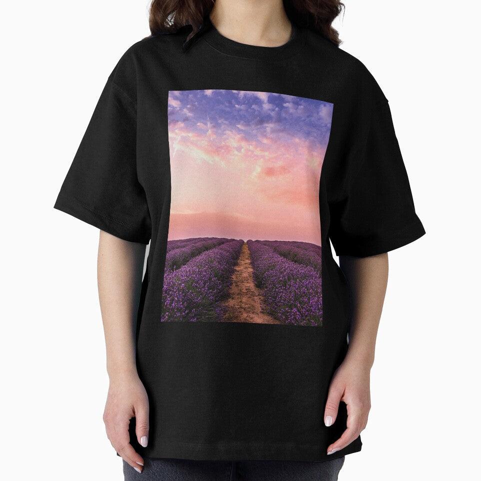 Beautiful Lavender Flower Fields by PotluckPrints Unisex , , , Long Sleeve Tee
