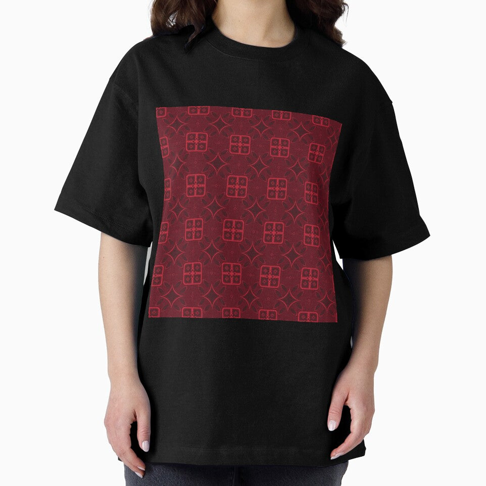 Bohemian floral tribal seamless in deep & soft red. A chic editable pattern for apparel by zephstudoartist