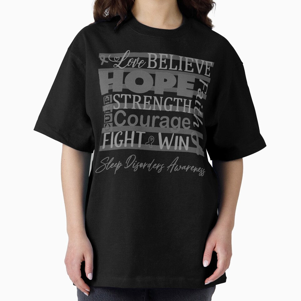 Love Believe Hope Sleep Disorders Awareness by largellie Unisex , , , Long Sleeve Tee
