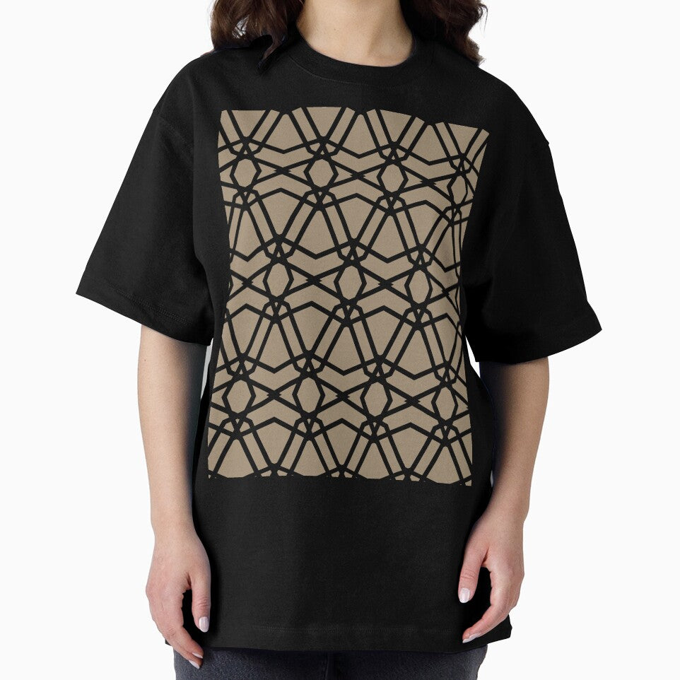 Black and Brown Line Geometric Pattern Pairs DE 2022 Trending Color Tuscan Mosaic DE6208 by ColorOfTheYears