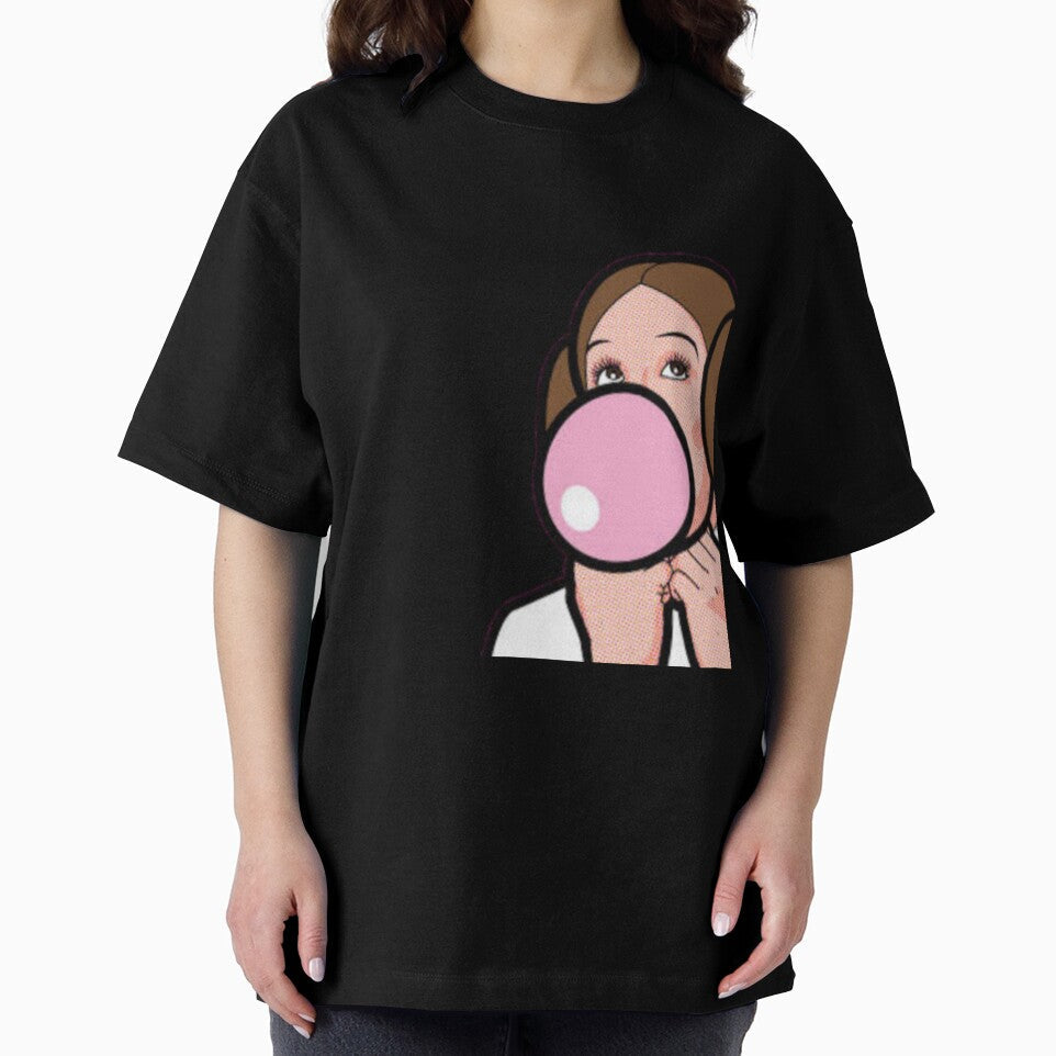 Pop Art girl blowing chewing gum by DuaaSiddiqui Unisex , , , Long Sleeve Tee